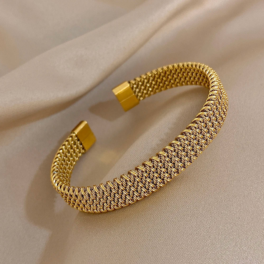 Bracelet tressé doré